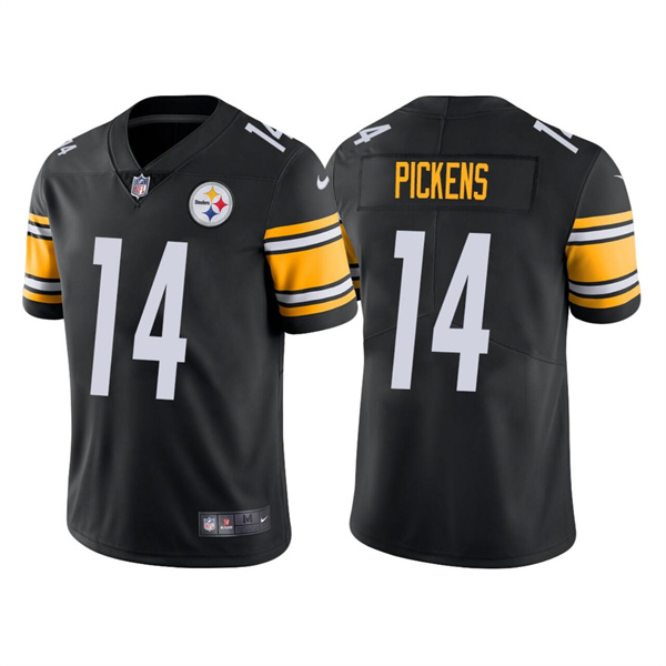 Men's Pittsburgh Steelers #14 George Pickens Black Vapor Untouchable Limited Stitched Jersey Men's Pittsburgh Steelers #14 George Pickens Black Vapor Untouchable Limited Stitched Jersey