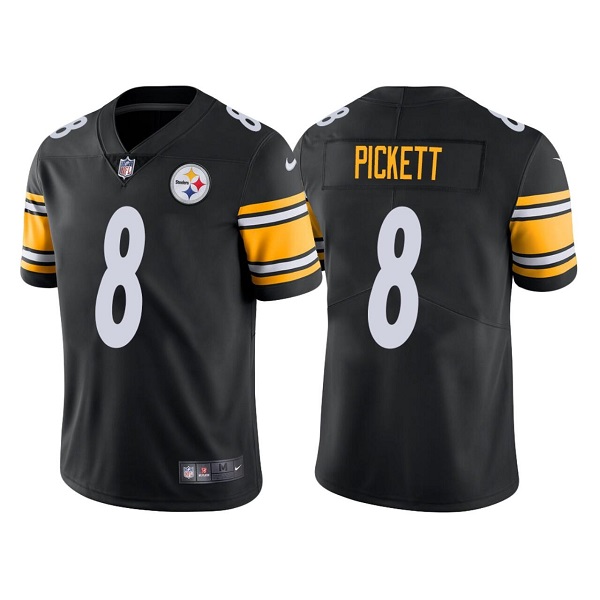 Men's Pittsburgh Steelers #8 Kenny Pickett Black Vapor Untouchable Limited Stitched Jersey Men's Pittsburgh Steelers #8 Kenny Pickett Black Vapor Untouchable Limited Stitched Jersey
