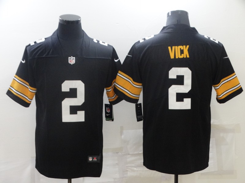 Men's Pittsburgh Steelers #2 Mike Vick Black Vapor Untouchable Stitched NFL Nike Throwback Limited Jersey Men's Pittsburgh Steelers #2 Mike Vick Black Vapor Untouchable Stitched NFL Nike Throwback Limited Jersey