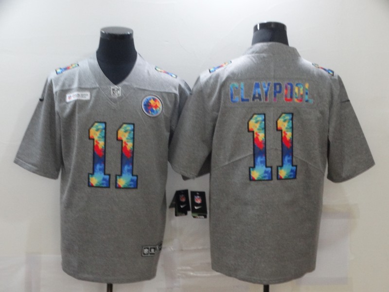 Nike Steelers 11 Chase Claypool Gray Vapor Untouchable Rainbow Limited Jersey Nike Steelers 11 Chase Claypool Gray Vapor Untouchable Rainbow Limited Jersey