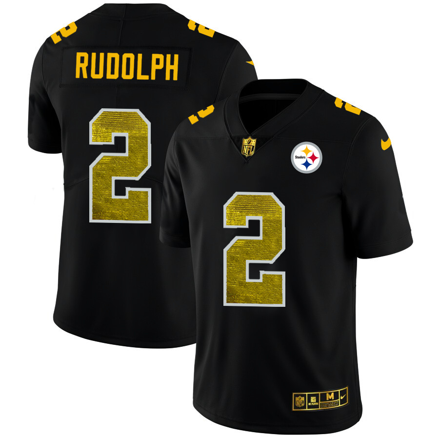 Pittsburgh Steelers #2 Mason Rudolph Men's Black Nike Golden Sequin Vapor Limited NFL Jersey Pittsburgh Steelers #2 Mason Rudolph Men's Black Nike Golden Sequin Vapor Limited NFL Jersey