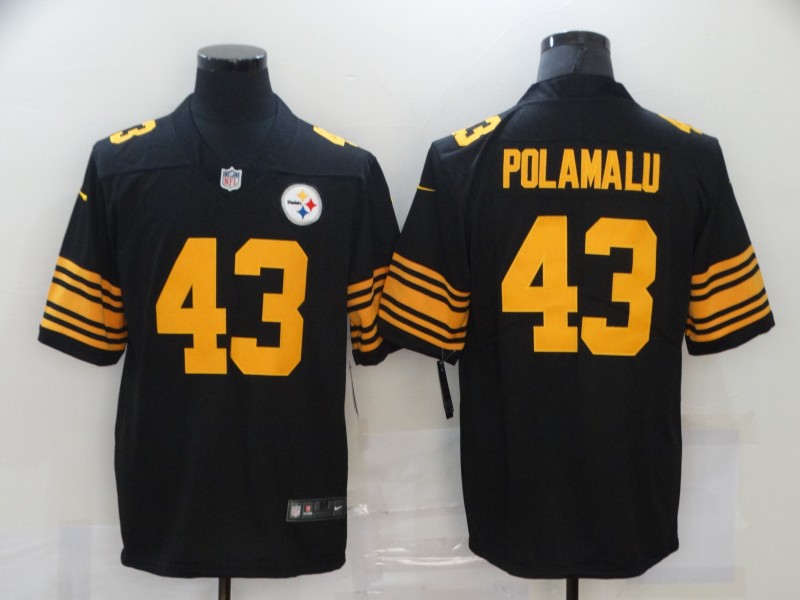 Nike Steelers 43 Troy Polamalu Black Color Rush Limited Jersey Nike Steelers 43 Troy Polamalu Black Color Rush Limited Jersey