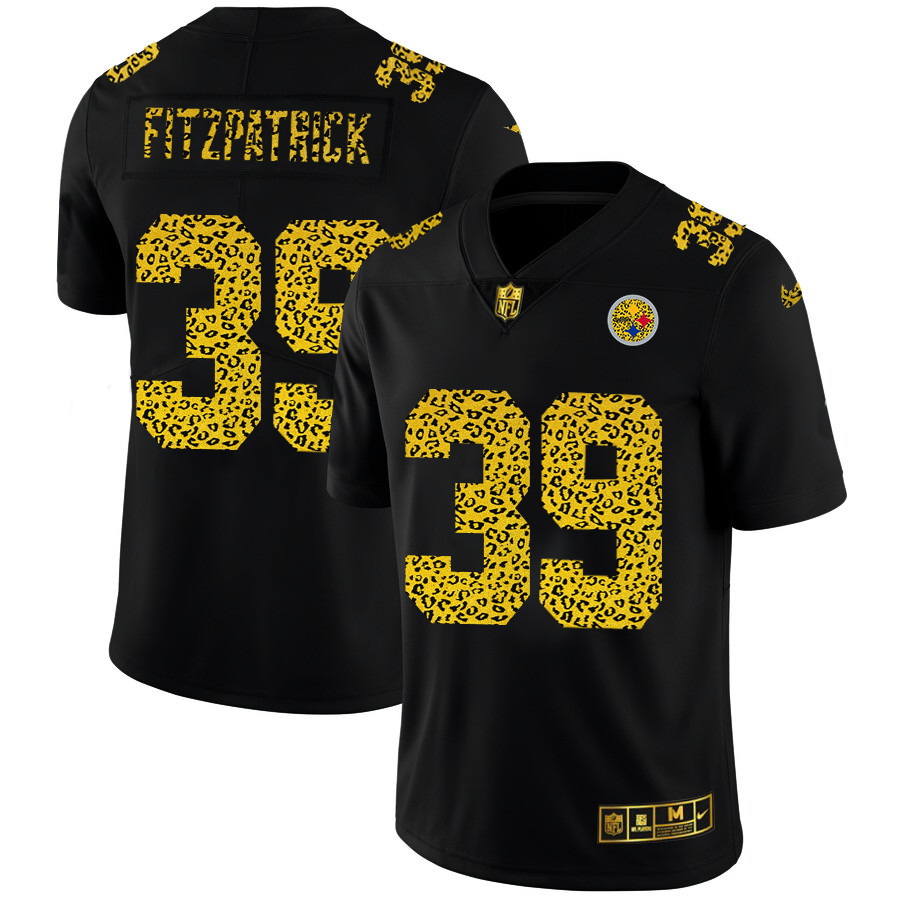 Pittsburgh Steelers #39 Minkah Fitzpatrick Men's Nike Leopard Print Fashion Vapor Limited NFL Jersey Black Pittsburgh Steelers #39 Minkah Fitzpatrick Men's Nike Leopard Print Fashion Vapor Limited NFL Jersey Black