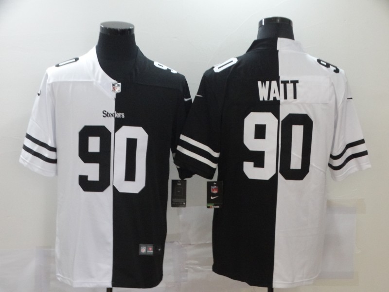 Nike Steelers 90 T.J. Watt Black And White Split Vapor Untouchable Limited Jersey Nike Steelers 90 T.J. Watt Black And White Split Vapor Untouchable Limited Jersey