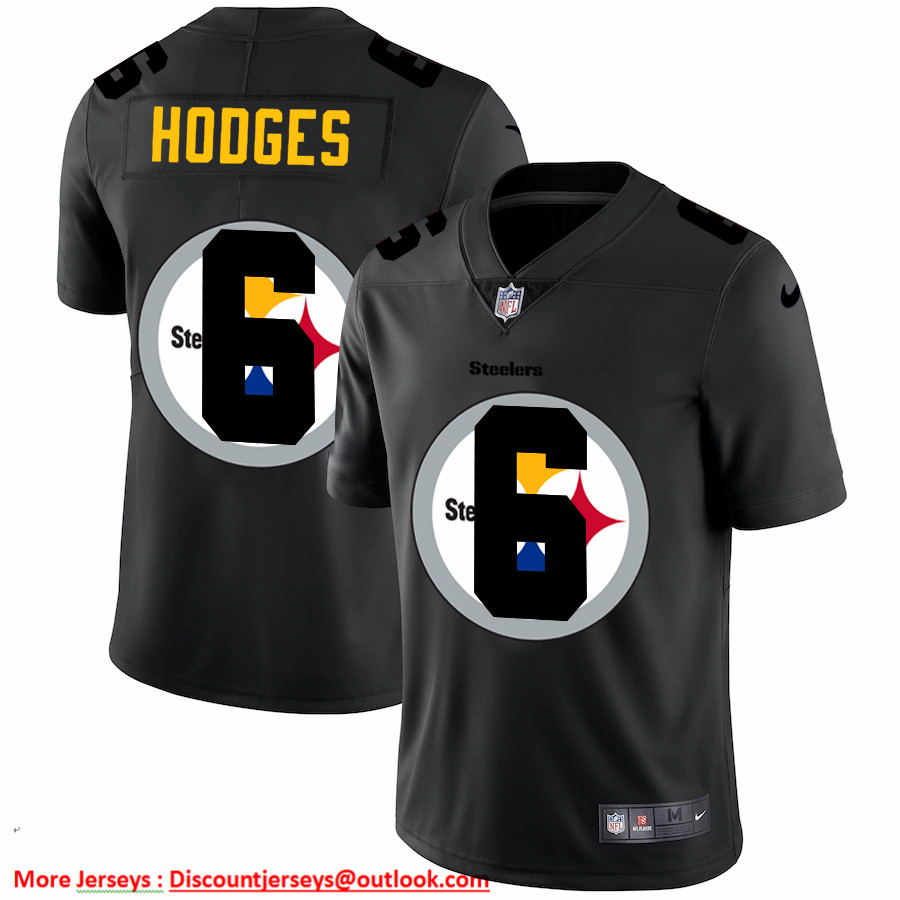 Pittsburgh Steelers #6 Devlin Hodges Men's Nike Team Logo Dual Overlap Limited NFL Jersey Black Pittsburgh Steelers #6 Devlin Hodges Men's Nike Team Logo Dual Overlap Limited NFL Jersey Black