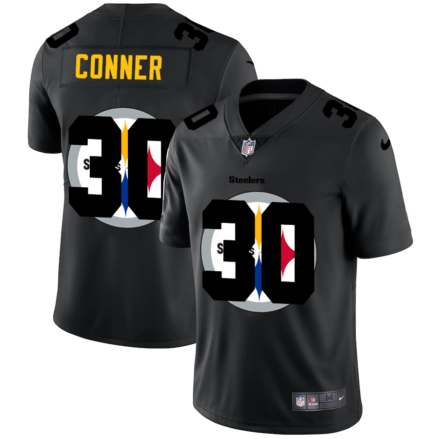 Pittsburgh Steelers #30 James Conner Men's Nike Team Logo Dual Overlap Limited NFL Jersey Black Pittsburgh Steelers #30 James Conner Men's Nike Team Logo Dual Overlap Limited NFL Jersey Black