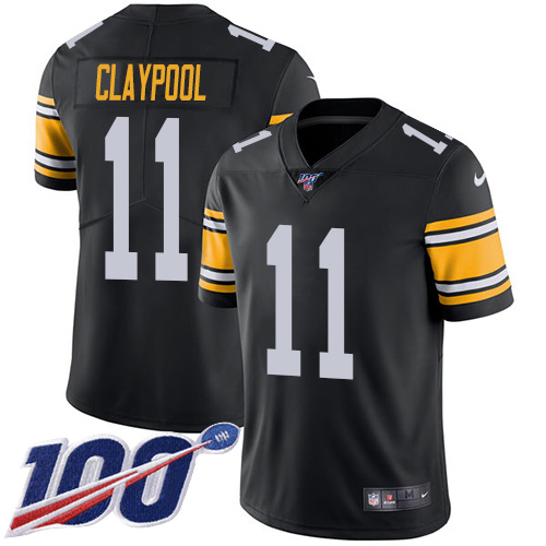 Nike Steelers #11 Chase Claypool Black Alternate Men's Stitched NFL 100th Season Vapor Untouchable Limited Jersey Nike Steelers #11 Chase Claypool Black Alternate Men's Stitched NFL 100th Season Vapor Untouchable Limited Jersey
