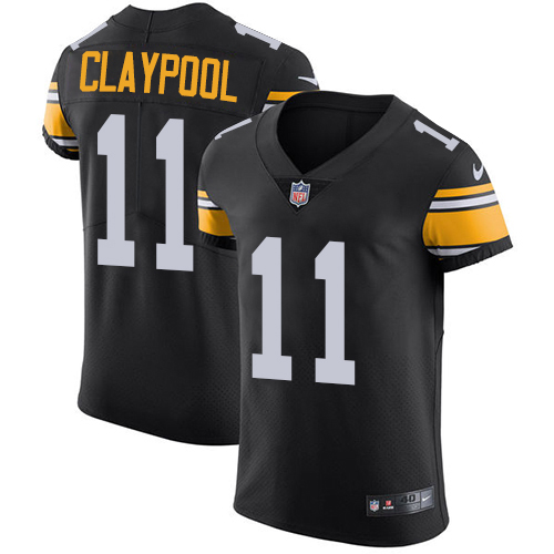 Nike Steelers #11 Chase Claypool Black Alternate Men's Stitched NFL New Elite Jersey Nike Steelers #11 Chase Claypool Black Alternate Men's Stitched NFL New Elite Jersey