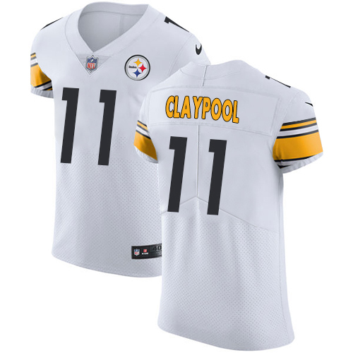 Nike Steelers #11 Chase Claypool White Men's Stitched NFL New Elite Jersey Nike Steelers #11 Chase Claypool White Men's Stitched NFL New Elite Jersey