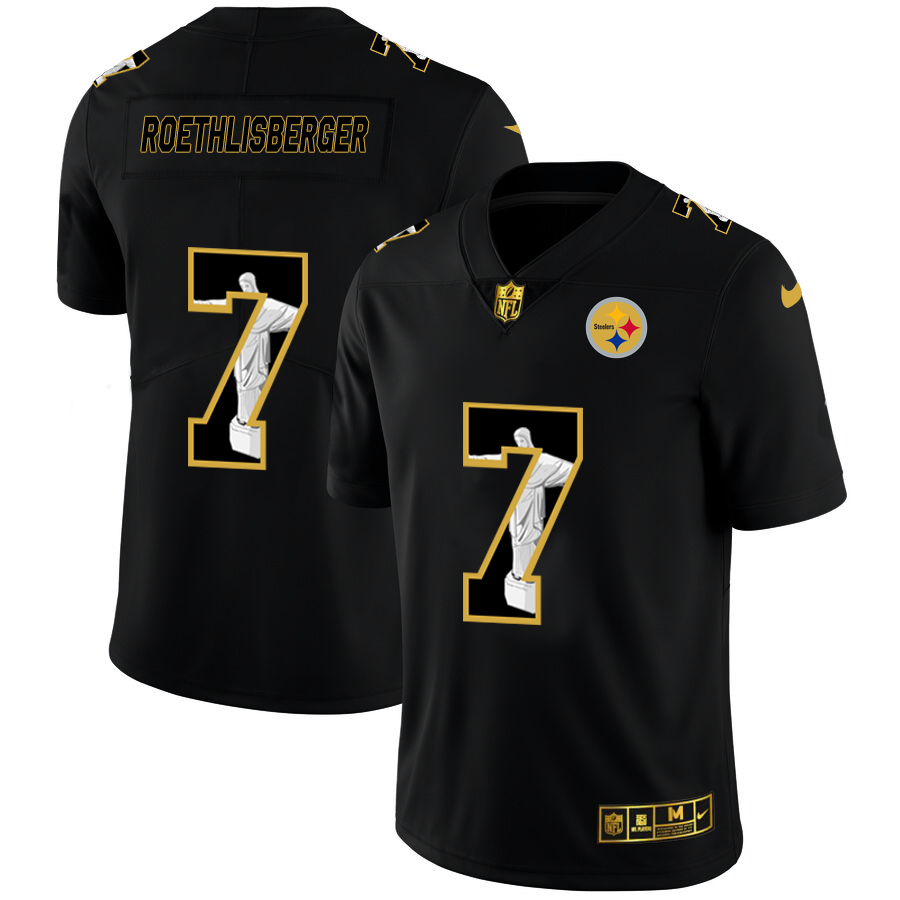 Nike Steelers 7 Ben Roethlisberger Black Jesus Faith Edition Limited Jersey Nike Steelers 7 Ben Roethlisberger Black Jesus Faith Edition Limited Jersey