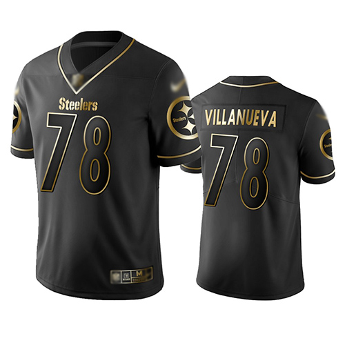 Steelers #78 Alejandro Villanueva Black Men's Stitched Football Limited Golden Edition Jersey Steelers #78 Alejandro Villanueva Black Men's Stitched Football Limited Golden Edition Jersey