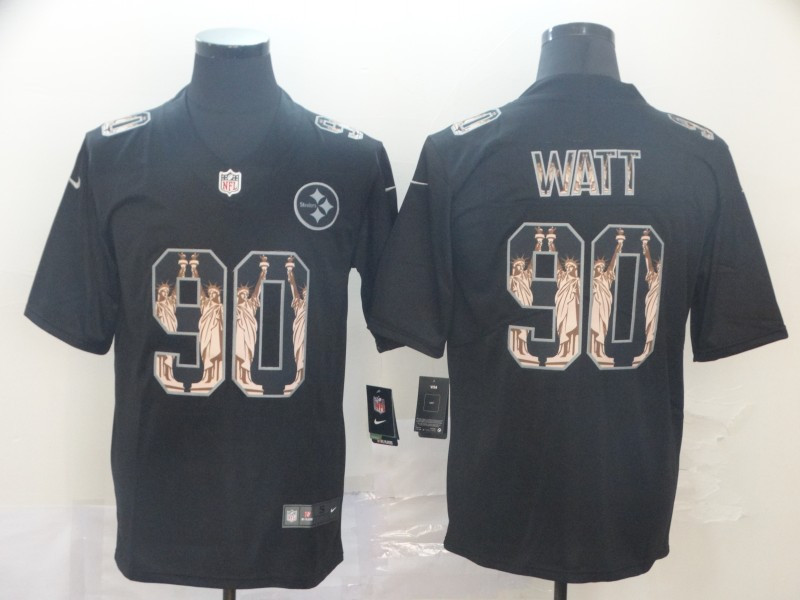 Nike Steelers 90 T.J. Watt Black Statue Of Liberty Limited Jersey Nike Steelers 90 T.J. Watt Black Statue Of Liberty Limited Jersey