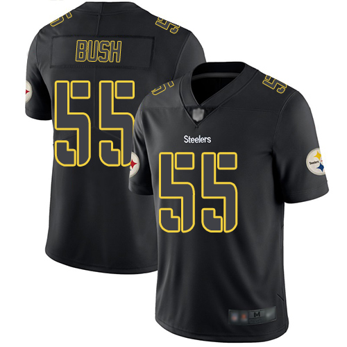 Steelers #55 Devin Bush Black Men's Stitched Football Limited Rush Impact Jersey Steelers #55 Devin Bush Black Men's Stitched Football Limited Rush Impact Jersey