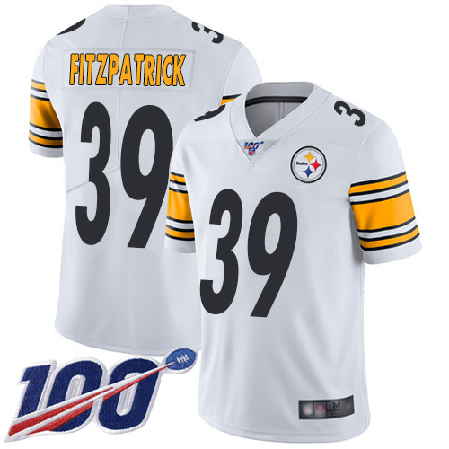 Steelers #39 Minkah Fitzpatrick White Men's Stitched Football 100th Season Vapor Limited Jersey Steelers #39 Minkah Fitzpatrick White Men's Stitched Football 100th Season Vapor Limited Jersey