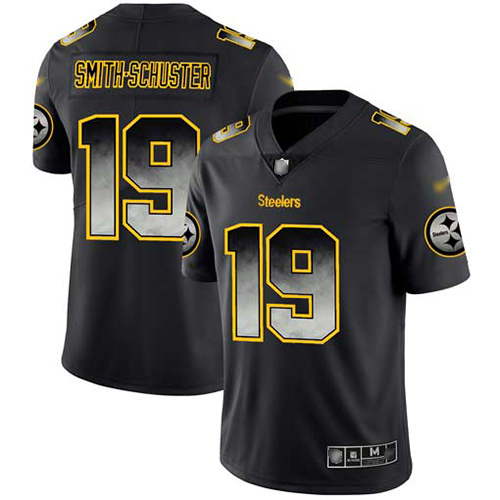 Steelers #19 JuJu Smith-Schuster Black Men's Stitched Football Vapor Untouchable Limited Smoke Fashion Jersey Steelers #19 JuJu Smith-Schuster Black Men's Stitched Football Vapor Untouchable Limited Smoke Fashion Jersey