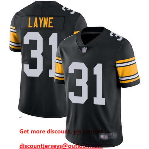 Steelers #31 Justin Layne Black Alternate Men's Stitched Football Vapor Untouchable Limited Jersey Steelers #31 Justin Layne Black Alternate Men's Stitched Football Vapor Untouchable Limited Jersey