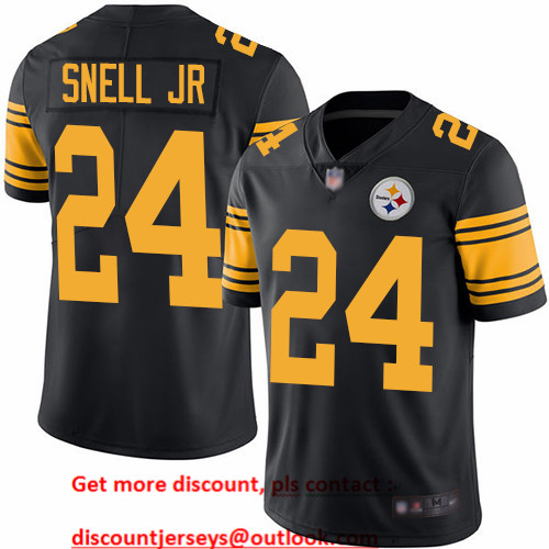 Steelers #24 Benny Snell Jr. Black Men's Stitched Football Limited Rush Jersey Steelers #24 Benny Snell Jr. Black Men's Stitched Football Limited Rush Jersey