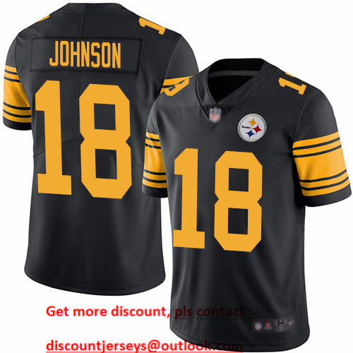 Steelers #18 Diontae Johnson Black Men's Stitched Football Limited Rush Jersey Steelers #18 Diontae Johnson Black Men's Stitched Football Limited Rush Jersey