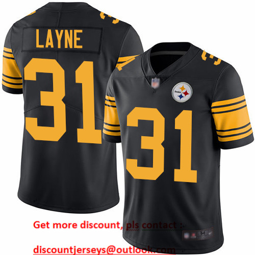 Steelers #31 Justin Layne Black Men's Stitched Football Limited Rush Jersey Steelers #31 Justin Layne Black Men's Stitched Football Limited Rush Jersey