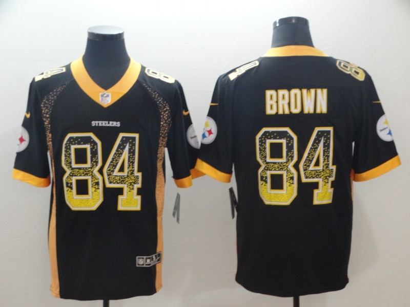 Nike Steelers #84 JuJu Brown Black Team Color Men' s Limited Rush Jersey Nike Steelers #84 JuJu Brown Black Team Color Men' s Limited Rush Jersey