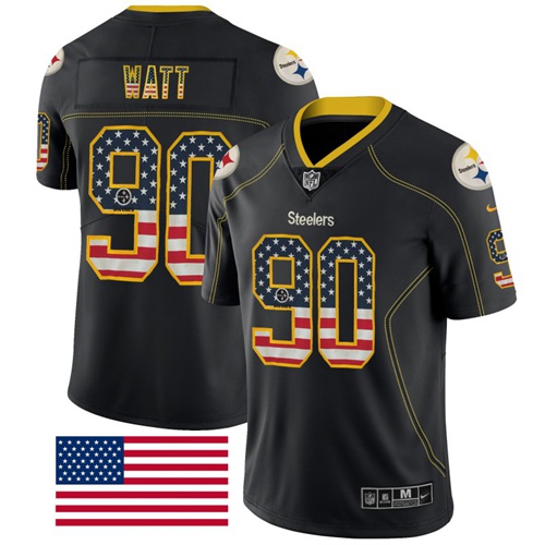 Nike Steelers #90 T. J. Watt Black Men's Stitched NFL Limited Rush Jersey Nike Steelers #90 T. J. Watt Black Men's Stitched NFL Limited Rush Jersey