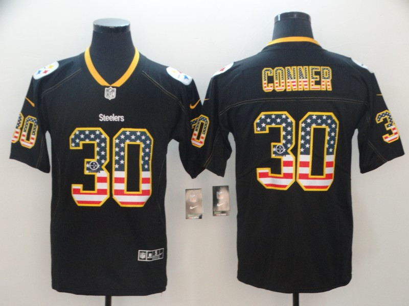 Nike Steelers 30 James Conner Black USA Flag Fashion Limited Jersey Nike Steelers 30 James Conner Black USA Flag Fashion Limited Jersey