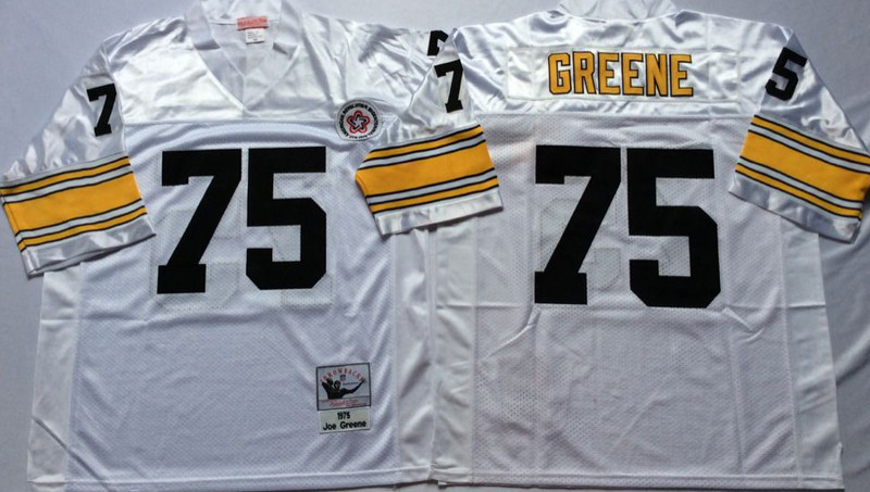 Mitchell And Ness Steelers #75 Joe Greene white Throwback Stitched NFL Jersey Mitchell And Ness Steelers #75 Joe Greene white Throwback Stitched NFL Jersey