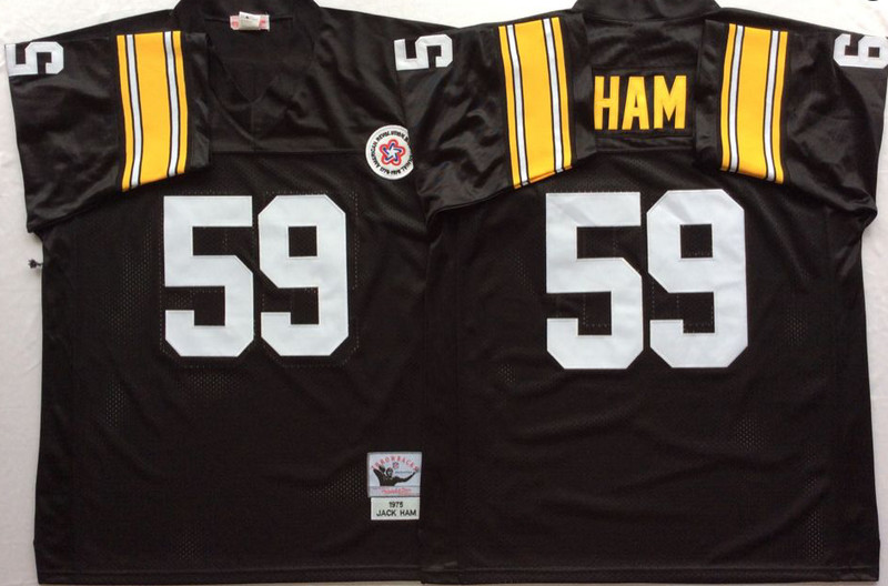Mitchell And Ness Steelers #59 Ham Black Throwback Stitched NFL Jersey Mitchell And Ness Steelers #59 Ham Black Throwback Stitched NFL Jersey