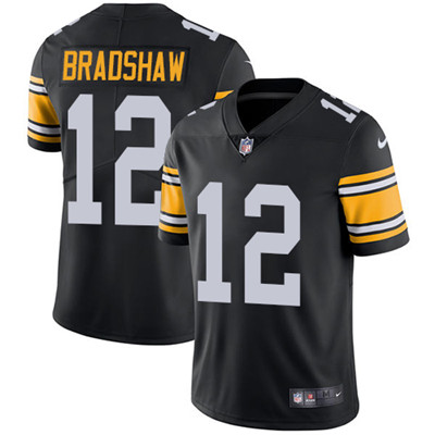 Nike Steelers #12 Terry Bradshaw Black Alternate Men's Stitched NFL Vapor Untouchable Limited Jersey Nike Steelers #12 Terry Bradshaw Black Alternate Men's Stitched NFL Vapor Untouchable Limited Jersey