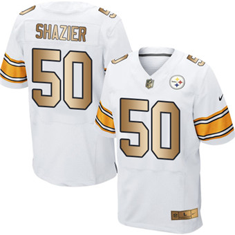 Nike Steelers #50 Ryan Shazier White Men's Stitched NFL Elite Gold Jersey Nike Steelers #50 Ryan Shazier White Men's Stitched NFL Elite Gold Jersey