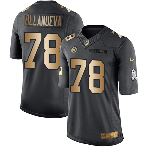 Nike Steelers #78 Alejandro Villanueva Black Men's Stitched NFL Limited Gold Salute To Service Jersey Nike Steelers #78 Alejandro Villanueva Black Men's Stitched NFL Limited Gold Salute To Service Jersey