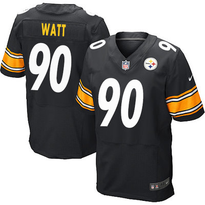Nike Steelers #90 T. J. Watt Black Team Color Men's Stitched NFL Elite Jersey Nike Steelers #90 T. J. Watt Black Team Color Men's Stitched NFL Elite Jersey
