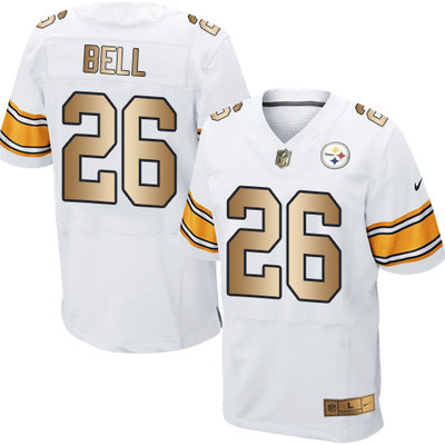 Nike Steelers #26 Le'Veon Bell White Men's Stitched NFL Elite Gold Jersey Nike Steelers #26 Le'Veon Bell White Men's Stitched NFL Elite Gold Jersey