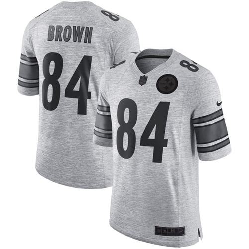 Nike Steelers #84 Antonio Brown Gray Men's Stitched NFL Limited Gridiron Gray II Jersey Nike Steelers #84 Antonio Brown Gray Men's Stitched NFL Limited Gridiron Gray II Jersey