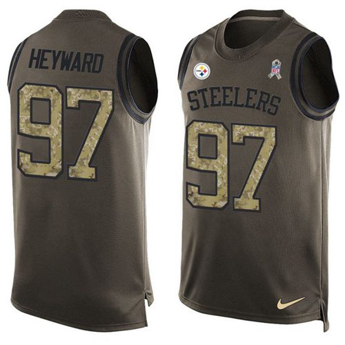 Nike Steelers #97 Cameron Heyward Green Men's Stitched NFL Limited Salute To Service Tank Top Jersey Nike Steelers #97 Cameron Heyward Green Men's Stitched NFL Limited Salute To Service Tank Top Jersey
