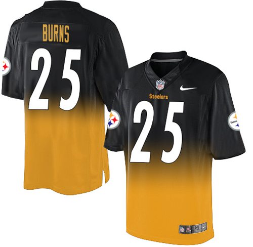 Nike Steelers #25 Artie Burns Black Gold Men's Stitched NFL Elite Fadeaway Fashion Jersey Nike Steelers #25 Artie Burns Black Gold Men's Stitched NFL Elite Fadeaway Fashion Jersey