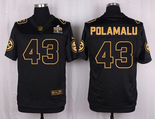 Nike Steelers #43 Troy Polamalu Black Men's Stitched NFL Elite Pro Line Gold Collection Jersey Nike Steelers #43 Troy Polamalu Black Men's Stitched NFL Elite Pro Line Gold Collection Jersey