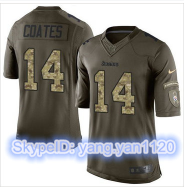 Nike Pittsburgh Steelers #14 Sammie Coates Green Men's Stitched NFL Limited Salute to Service Jersey Nike Pittsburgh Steelers #14 Sammie Coates Green Men's Stitched NFL Limited Salute to Service Jersey