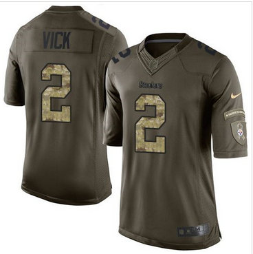 Nike Pittsburgh Steelers #2 Michael Vick Green Men's Stitched NFL Limited Salute to Service Jersey Nike Pittsburgh Steelers #2 Michael Vick Green Men's Stitched NFL Limited Salute to Service Jersey