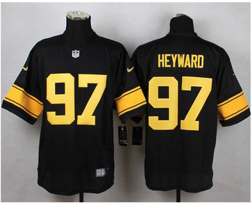 Nike Pittsburgh Steelers #97 Cameron Heyward Black(Gold No.) Men's Stitched NFL Elite Jersey Nike Pittsburgh Steelers #97 Cameron Heyward Black(Gold No.) Men's Stitched NFL Elite Jersey