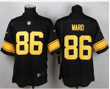 Nike Pittsburgh Steelers #86 Hines Ward Black(Gold No.) Men's Stitched NFL Elite Jersey Nike Pittsburgh Steelers #86 Hines Ward Black(Gold No.) Men's Stitched NFL Elite Jersey