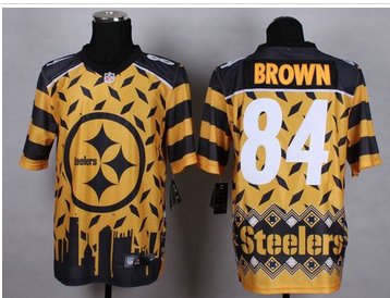 NEW Pittsburgh Steelers #84 Antonio Brown Gold NFL Elite Noble Fashion Jersey