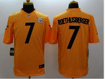 NEW Pittsburgh Steelers #7 Ben Roethlisberger Gold NFL Limited Jersey
