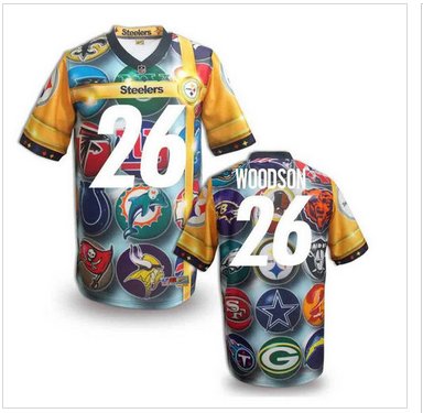 Pittsburgh Steelers #26 WOODSON Men's Stitched NFL Elite Fanatical Version Jersey (8)