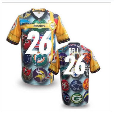 Pittsburgh Steelers #26 BELL Men's Stitched NFL Elite Fanatical Version Jersey (8)