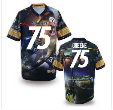 Pittsburgh Steelers #75 GREENE Men's Stitched NFL Elite Fanatical Version Jersey (2)