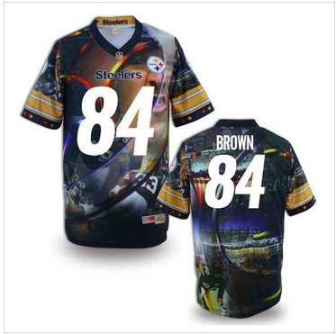 Pittsburgh Steelers #84 BROWN Men's Stitched NFL Elite Fanatical Version Jersey (2)