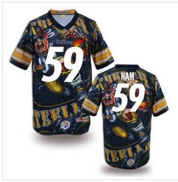 Pittsburgh Steelers #59 HAM Men's Stitched NFL Elite Fanatical Version Jersey (1)