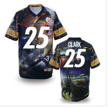 Pittsburgh Steelers #25 CLARK Men's Stitched NFL Elite Fanatical Version Jersey (2)