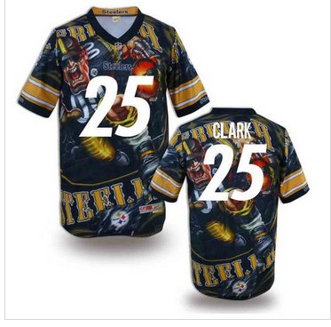 Pittsburgh Steelers #25 CLARK Men's Stitched NFL Elite Fanatical Version Jersey (1)